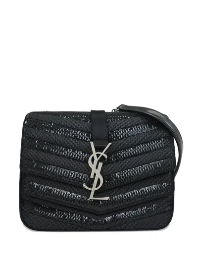 Pre-owned Saint Laurent 2019 Sulpice Sequins-embellishment Mini Bag In Black