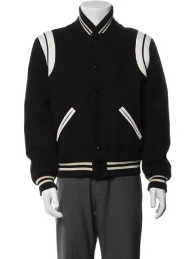 Pre-owned Saint Laurent 2019 Teddy Bomber Jacket In Black