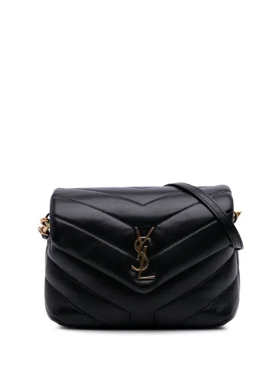 Pre-owned Saint Laurent 2019 Toy Matelasse Leather Monogram Loulou Crossbody Bag In Black