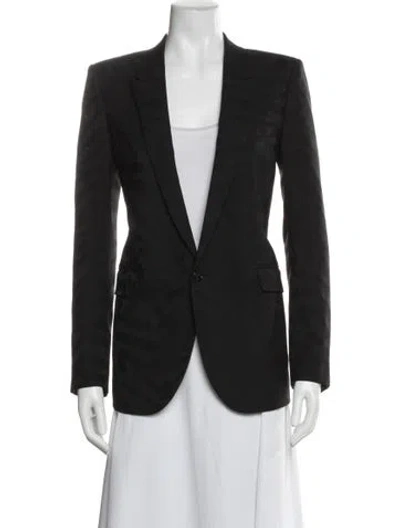 Pre-owned Saint Laurent 2019 Virgin Wool Blazer In Black