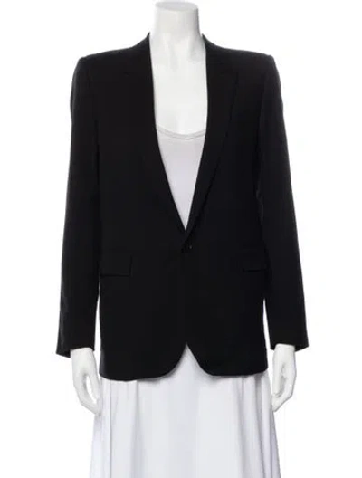 Pre-owned Saint Laurent 2019 Virgin Wool Blazer In Black