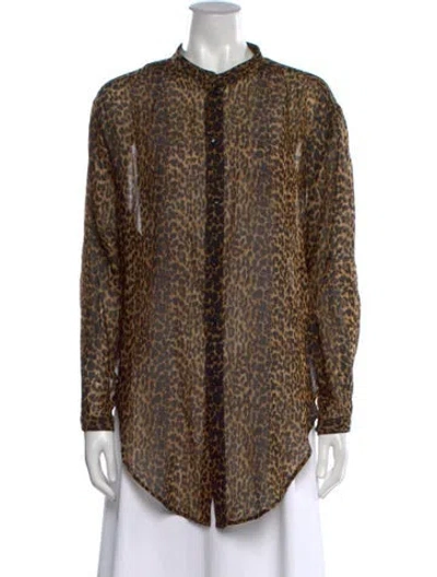 Pre-owned Saint Laurent 2019 Virgin Wool Blouse In Neutral