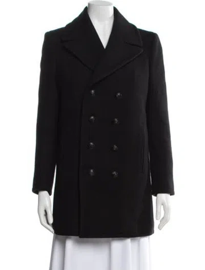 Pre-owned Saint Laurent 2019 Virgin Wool Coat In Black