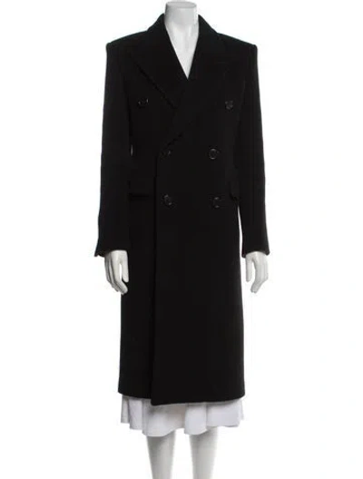 Pre-owned Saint Laurent 2019 Wool Peacoat In Black