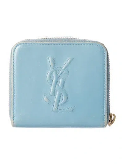 Pre-owned Saint Laurent 2019 Ysl Compact Compact Wallet In Blue