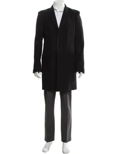 Pre-owned Saint Laurent 2019-2020 Wool Overcoat In Black