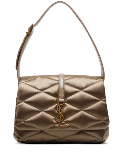 Pre-owned Saint Laurent 2020-2024s Le 57 Quilted Shoulder Bag In Brown