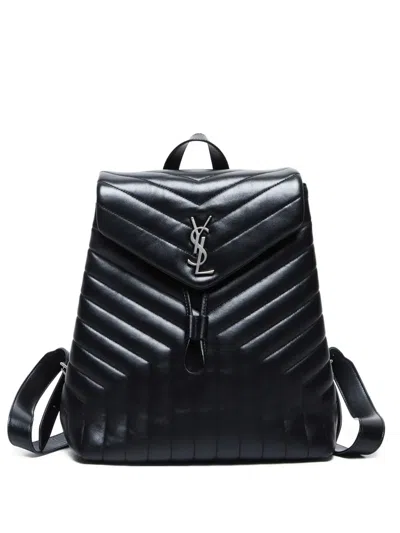 Pre-owned Saint Laurent 2020-2024s Loulou Backpack In Black