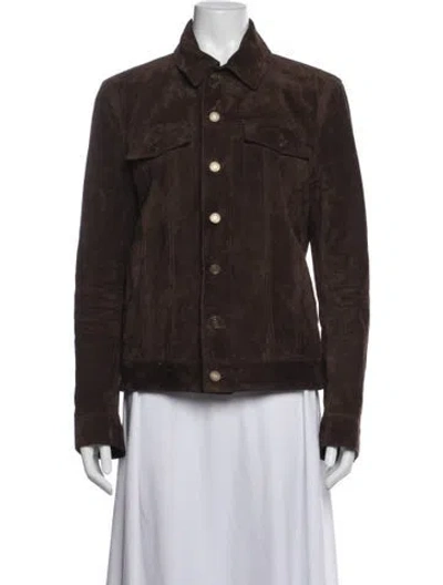 Pre-owned Saint Laurent 2020 Calf Leather Jacket In Brown