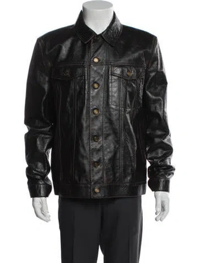 Pre-owned Saint Laurent 2020 Calfskin Denim Jacket In Blue