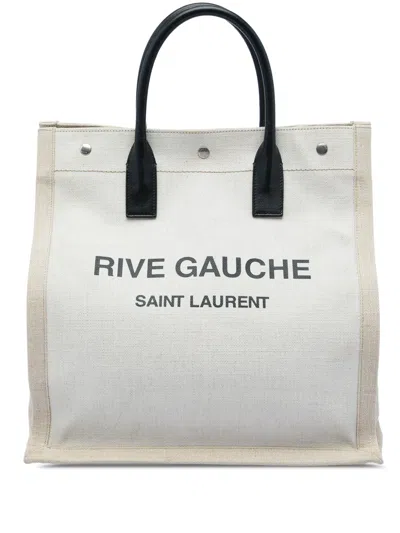 Pre-owned Saint Laurent 2020 Canvas Rive Gauche North South Tote Bag In Brown
