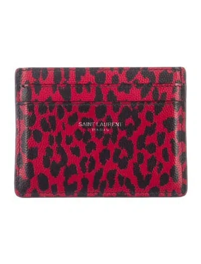 Pre-owned Saint Laurent 2020 Card Case Wallet In Red