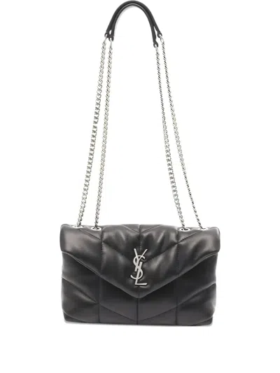 Pre-owned Saint Laurent 2020 Chain Puffer Toy Shoulder Bag In Black