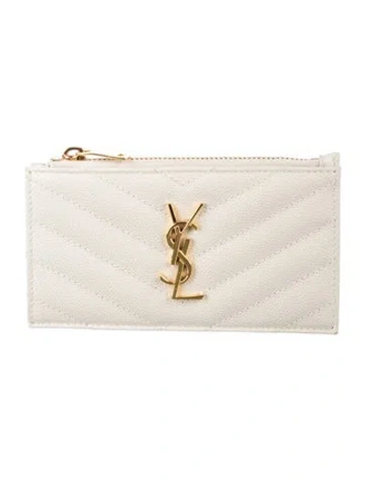 Pre-owned Saint Laurent 2020 Fragments Wallet In White