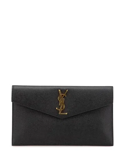 Pre-owned Saint Laurent 2020 Grain De Poudre Uptown Pouch Clutch Bag