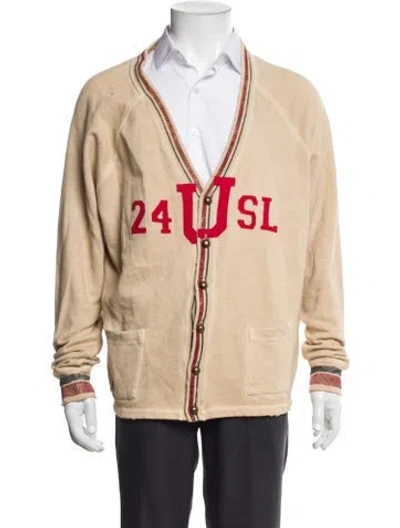 Pre-owned Saint Laurent 2020 Graphic Print Cardigan In Neutral