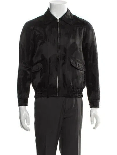 Pre-owned Saint Laurent 2020 Jacquard Bomber Jacket In Gray