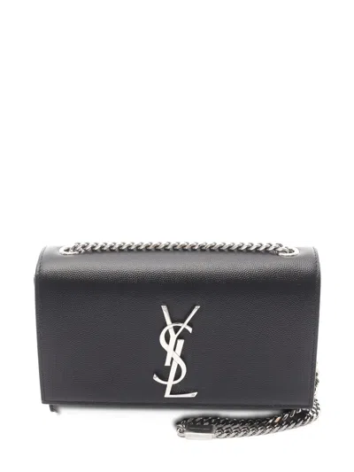 Pre-owned Saint Laurent 2020's Kate Logo Small Shoulder Bag In Black