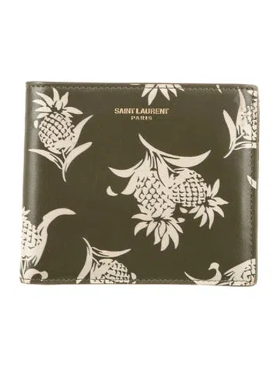 Pre-owned Saint Laurent 2020 Leather Bifold Wallet In Green