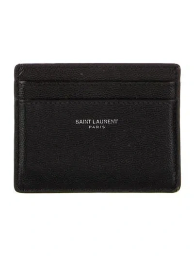 Pre-owned Saint Laurent 2020 Leather Card Holder In Black
