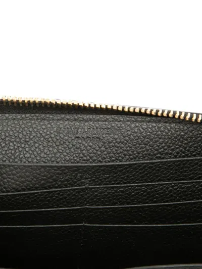 Pre-owned Saint Laurent 2020 Leather Zip Around Wallet Long Wallets In Black