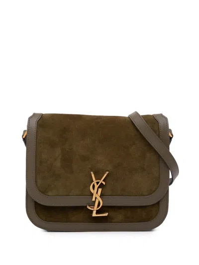 Pre-owned Saint Laurent 2020 Medium Suede Solferino Crossbody Bag In Brown