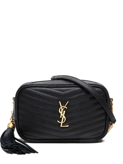 Pre-owned Saint Laurent 2020 Mini Lou Shoulder Bag In Black