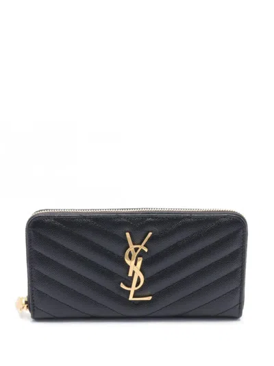Pre-owned Saint Laurent 2020 Monogram Wallet In Black