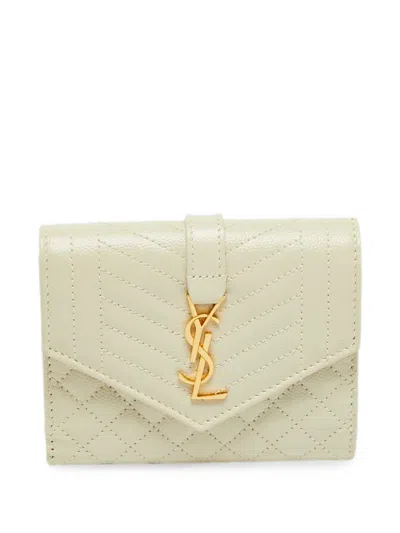 Pre-owned Saint Laurent 2020 Monogram Wallet In Neutral