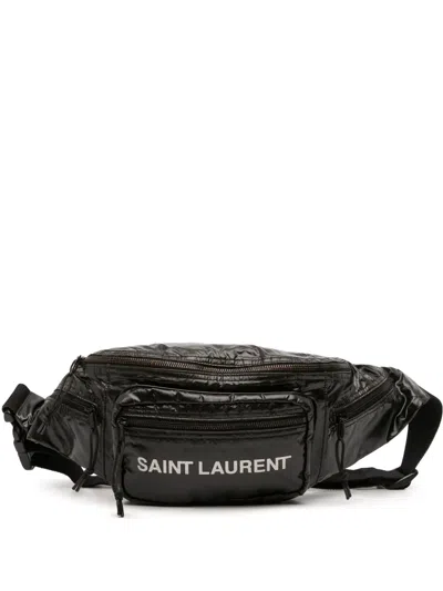 Pre-owned Saint Laurent 2020 Nylon Nuxx Belt Bag In Black