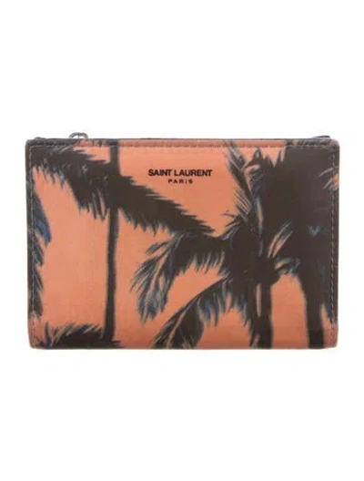 Pre-owned Saint Laurent 2020 Nylon Wallet In Pink