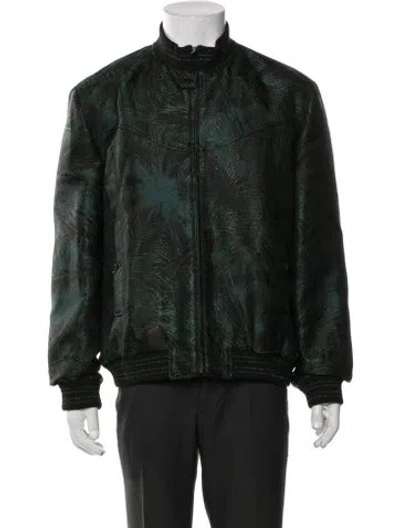 Pre-owned Saint Laurent 2020 Printed Bomber Jacket In Green
