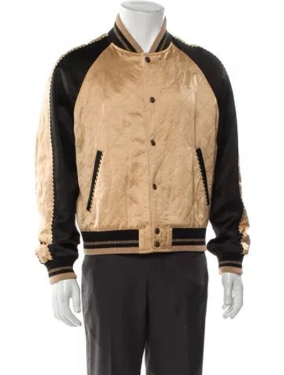 Pre-owned Saint Laurent 2020 Quilted Bomber Jacket In Gold