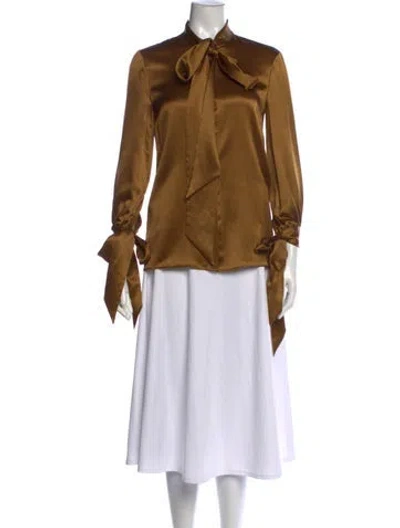 Pre-owned Saint Laurent 2020 Silk Blouse In Gold