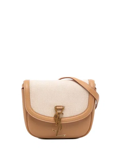 Pre-owned Saint Laurent 2020 Small Calfskin Kaia Crossbody Bag In Brown