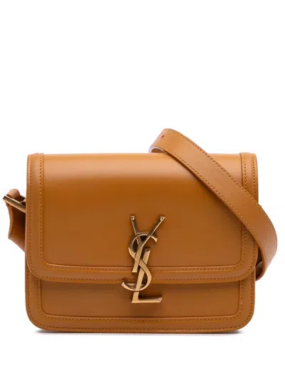 Pre-owned Saint Laurent 2020 Small Calfskin Solferino Satchel In Box Crossbody Bag In Brown
