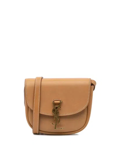 Pre-owned Saint Laurent 2020 Small Leather Kaia Crossbody Bag In Brown