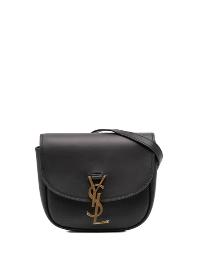 Pre-owned Saint Laurent 2020 Small Leather Monogram Kaia Crossbody Bag In Black