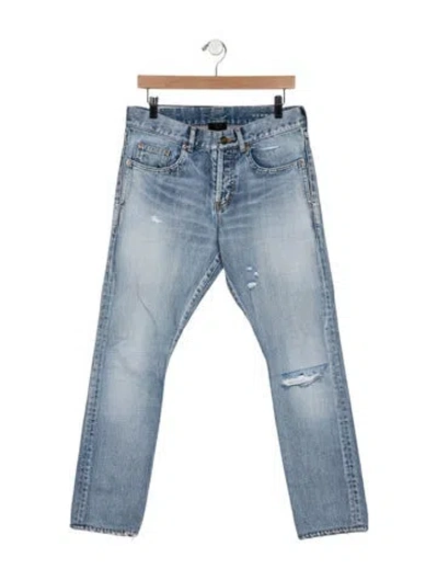 Pre-owned Saint Laurent 2020 Straight-leg Jeans In Blue