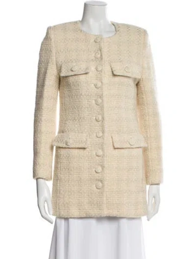 Pre-owned Saint Laurent 2020 Virgin Wool Evening Jacket In Neutral