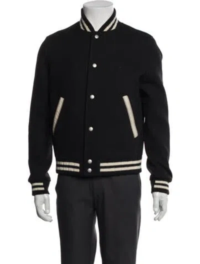 Pre-owned Saint Laurent 2020 Wool Bomber Jacket In Black