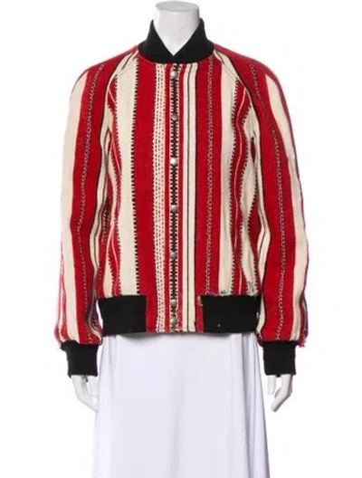Pre-owned Saint Laurent 2020 Wool Bomber Jacket In Red