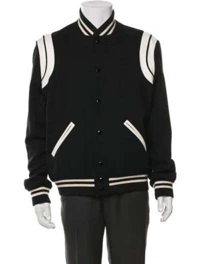 Pre-owned Saint Laurent 2020 Wool Bomber Jacket W/ Tags In Green