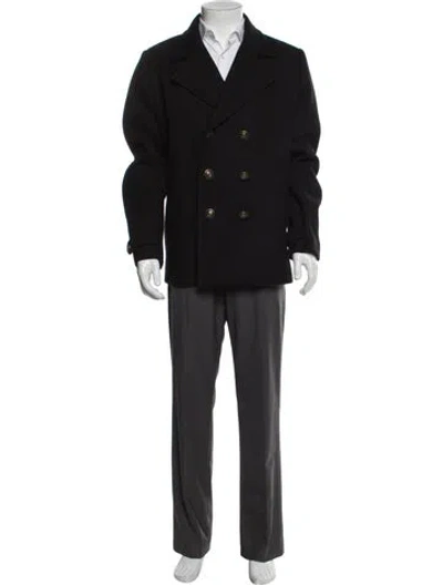Pre-owned Saint Laurent 2020 Wool Peacoat In Black