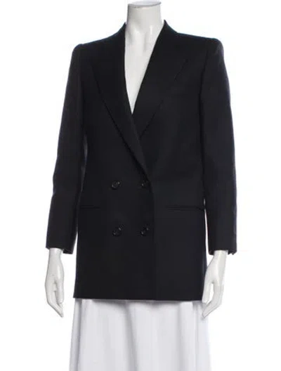 Pre-owned Saint Laurent 2020-2021 Virgin Wool Blazer In Black