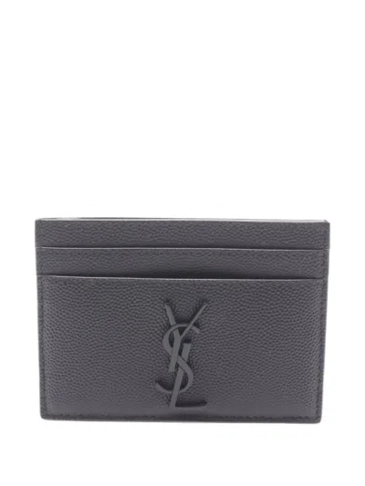 Pre-owned Saint Laurent 2020s Cassandra Card Case In Black
