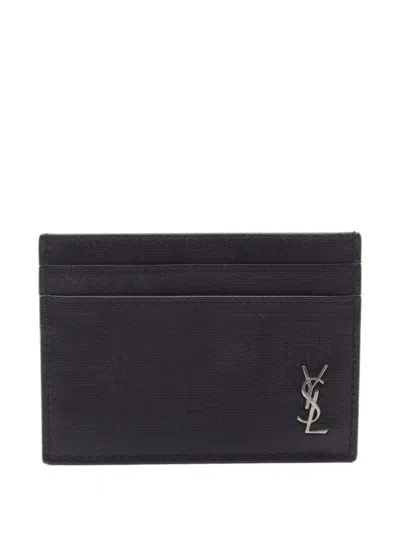 Pre-owned Saint Laurent 2020s Cassandra Card Case In Black