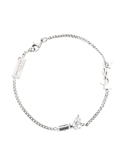 Pre-owned Saint Laurent 2020s Cassandra Charm Bracelet In Silver