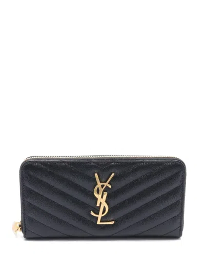 Pre-owned Saint Laurent 2020s Cassandre Wallet In Black