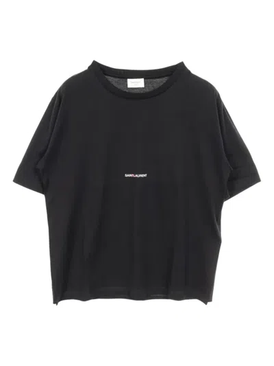 Pre-owned Saint Laurent 2020s Crew-neck Short Sleeve Top In Black